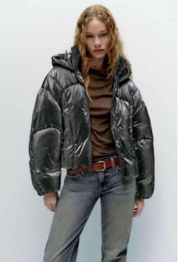 ZARAフード付きダウンジャケット