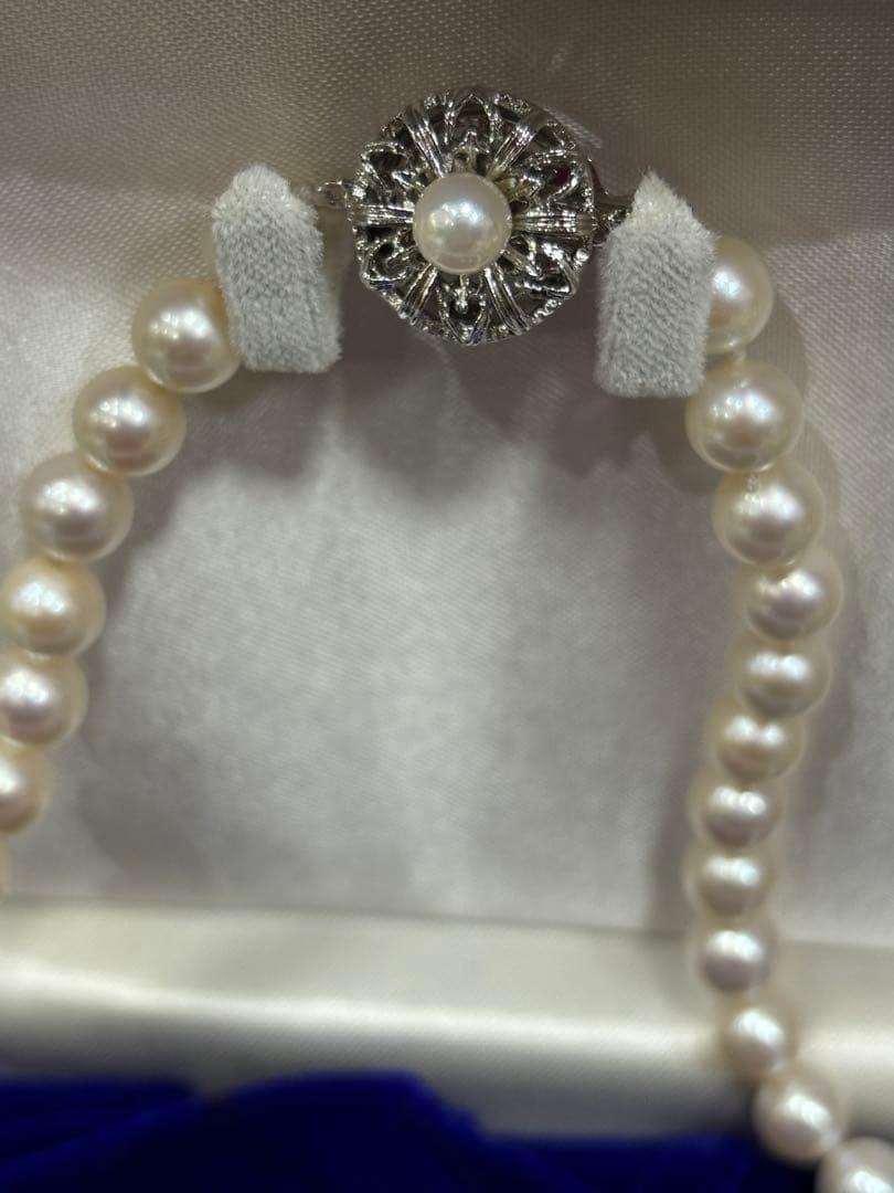 本真珠ネックレス、プラチナパールリング　豪華セット