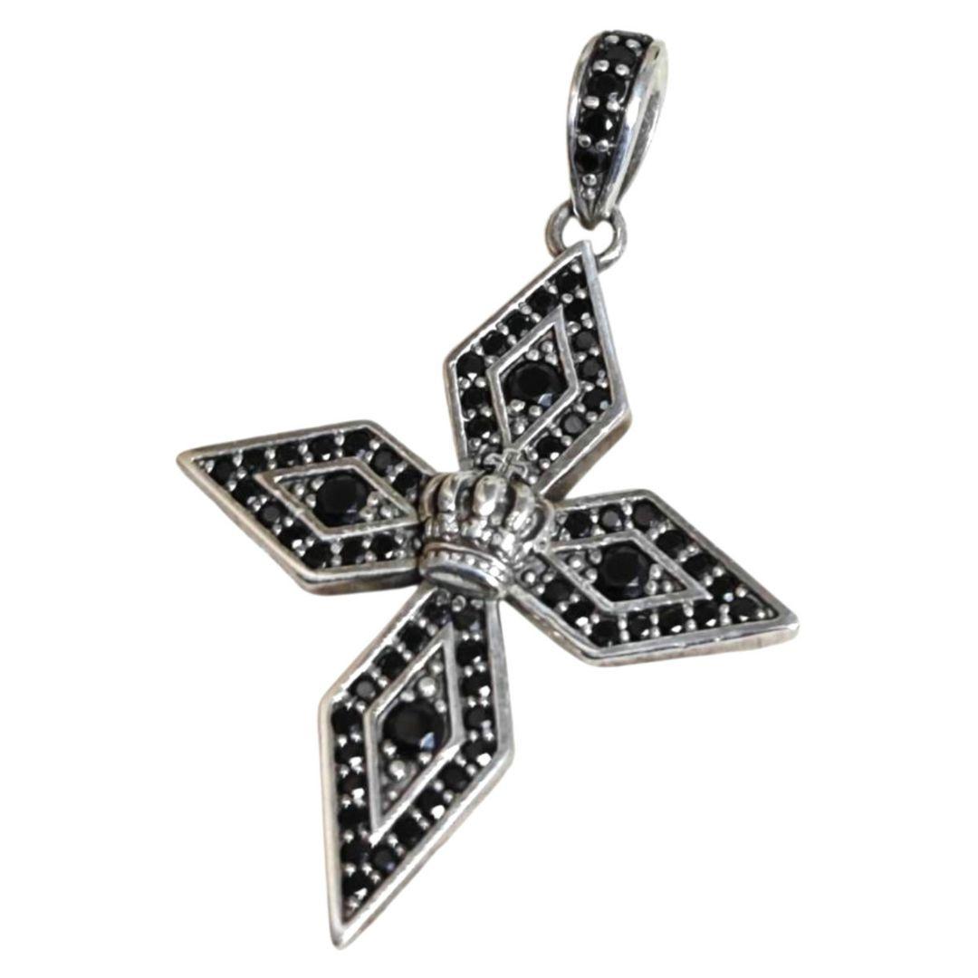 JustinDavis　クロス　ジルコニア　ブラック　トップ　チャーム