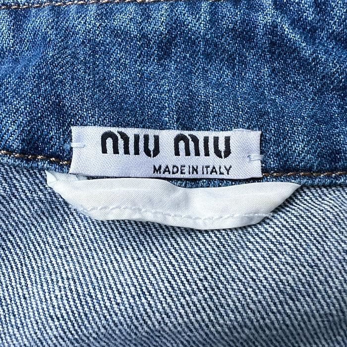 a*♡様 miu miu ミュウミュウのデニムジャケット　ロゴ入り　15万　Gジ
