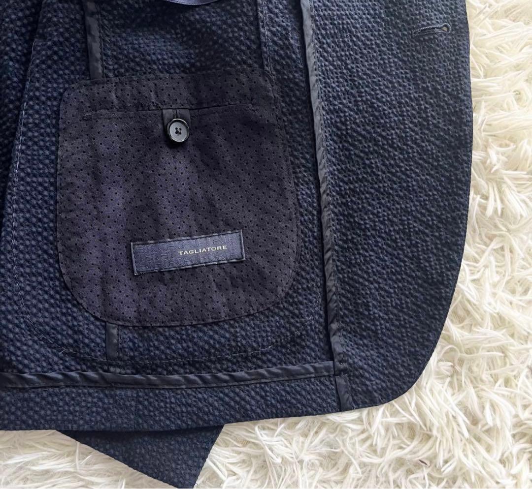 TAGLIATORE ネイビー シアサッカー スーツ サイズ50