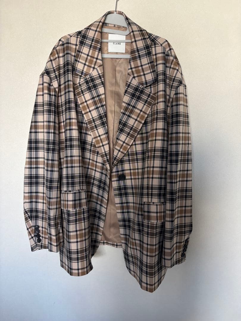 CLANE テーラードオーバージャケット チェック サイズ1