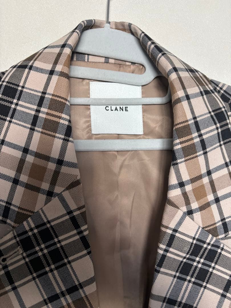 CLANE テーラードオーバージャケット チェック サイズ1