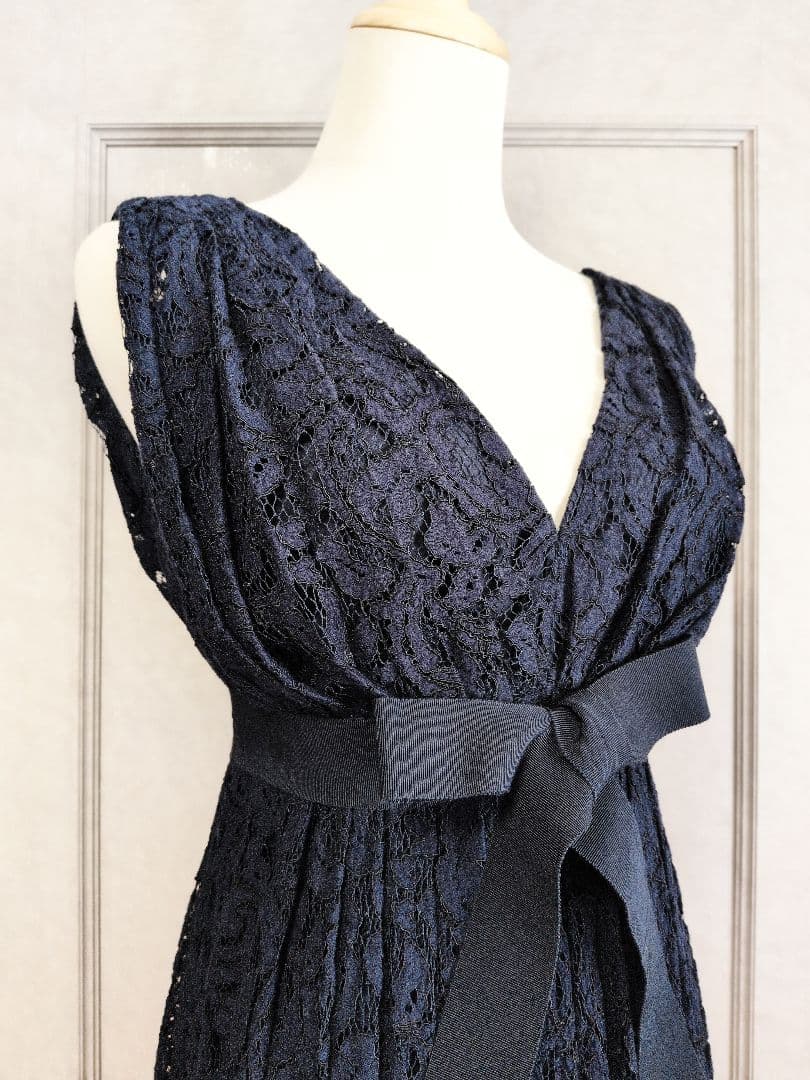 うに様♡【CAROLINA HERRERA】総レース ロングドレス ネイビー
