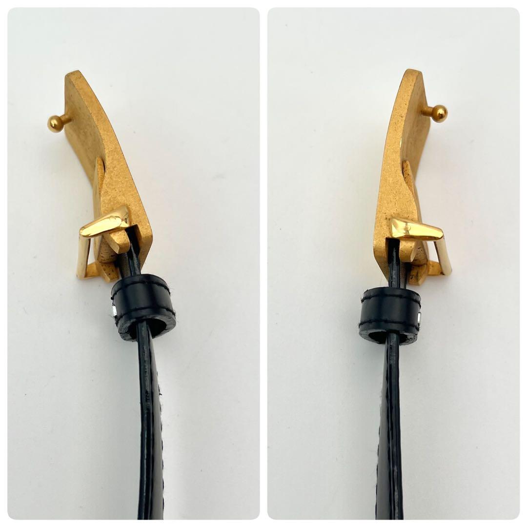 美品✨　新品ベルト　エルメス　馬車ロゴ　ベルト　　ゴールド　ブラック　レザー