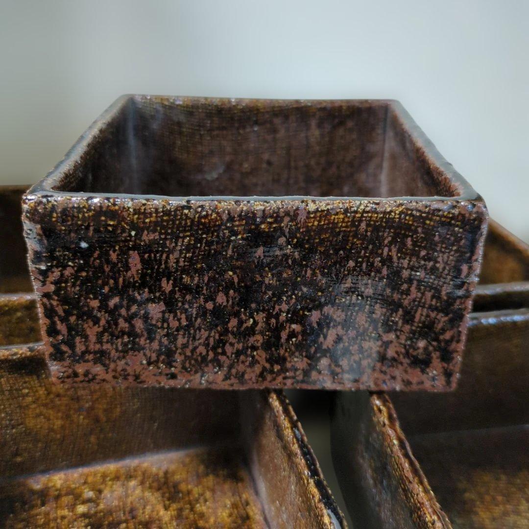 骨董　桝皿　角器　盛鉢　向付付　禄　器　在銘　陶器　5つ　木箱