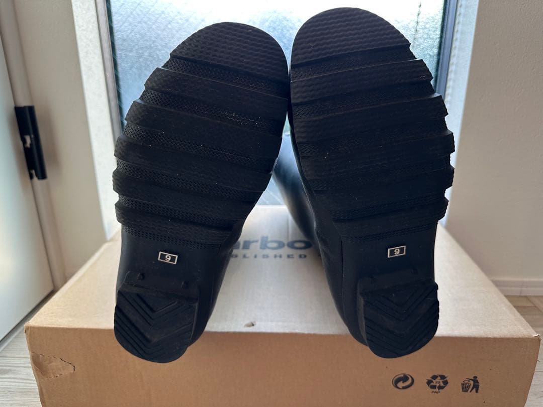 Barbour UK9 ブラック 長靴 ハウスチェック柄ライニング