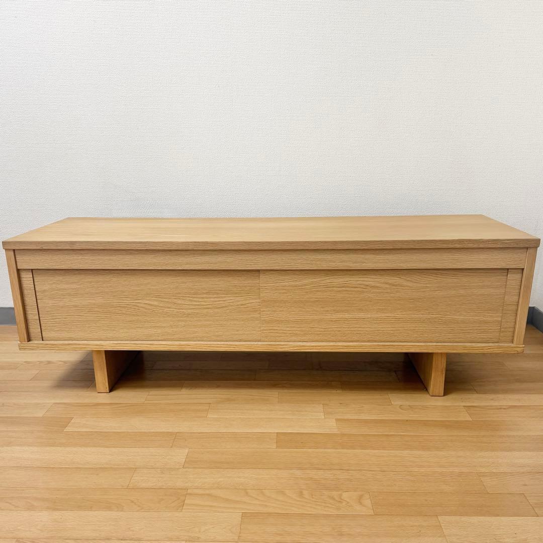 無印良品 オーク材 AVラック薄型 引戸 幅110 cm