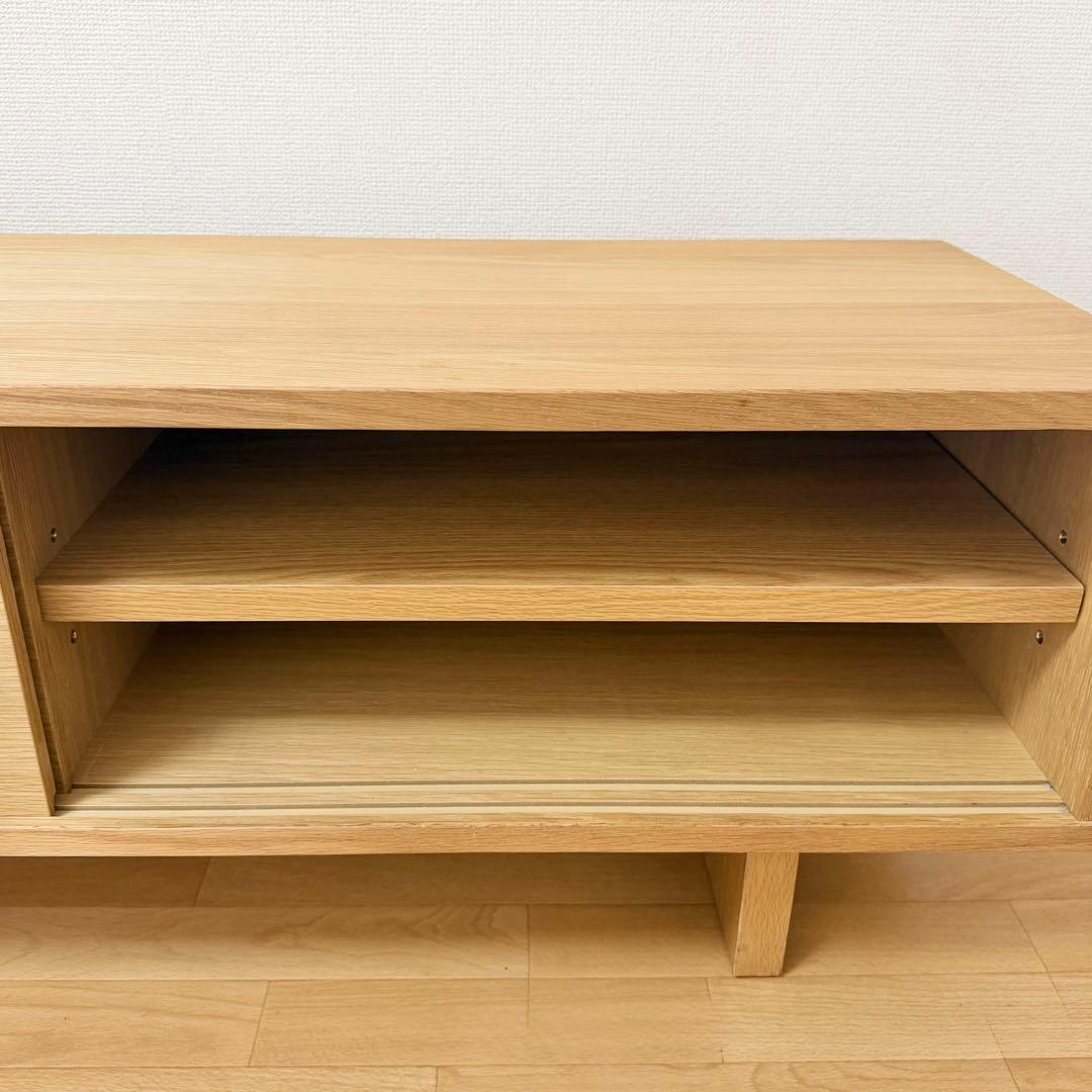 無印良品 オーク材 AVラック薄型 引戸 幅110 cm
