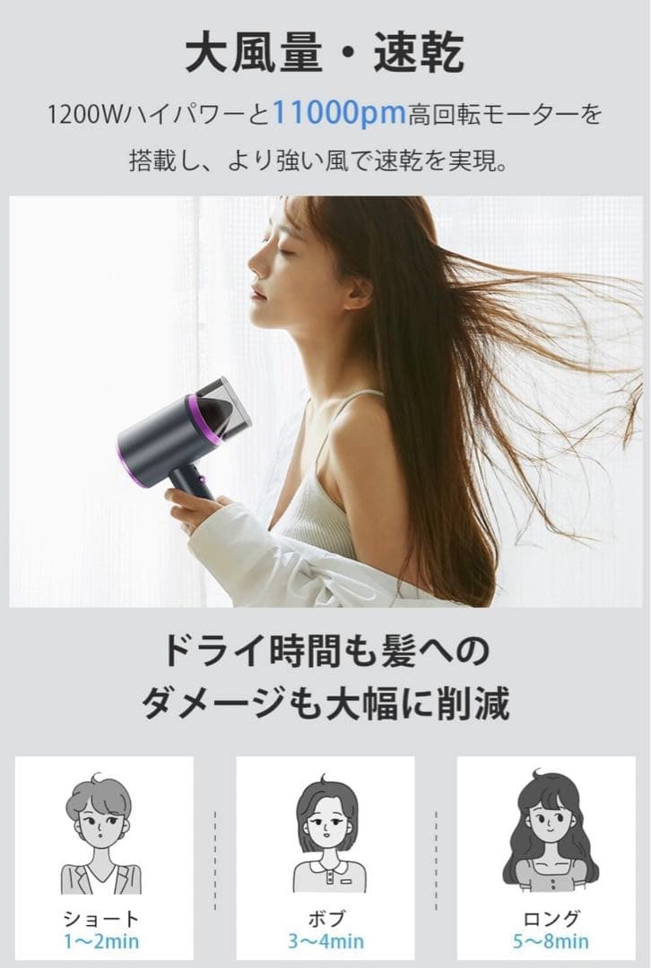 VAGAV マイナスイオン ヘアドライヤー MD-17