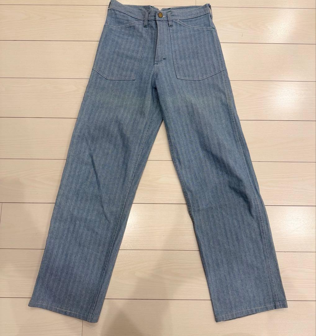 SWEET-ORR ストライプ ワークパンツ ベイカーパンツ　ライトブルー