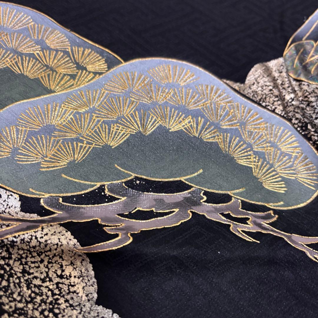 《新品 日本製 》漆黒 豪華爛漫金箔技法 お宮参り 産着 祝着 新品たとう紙付