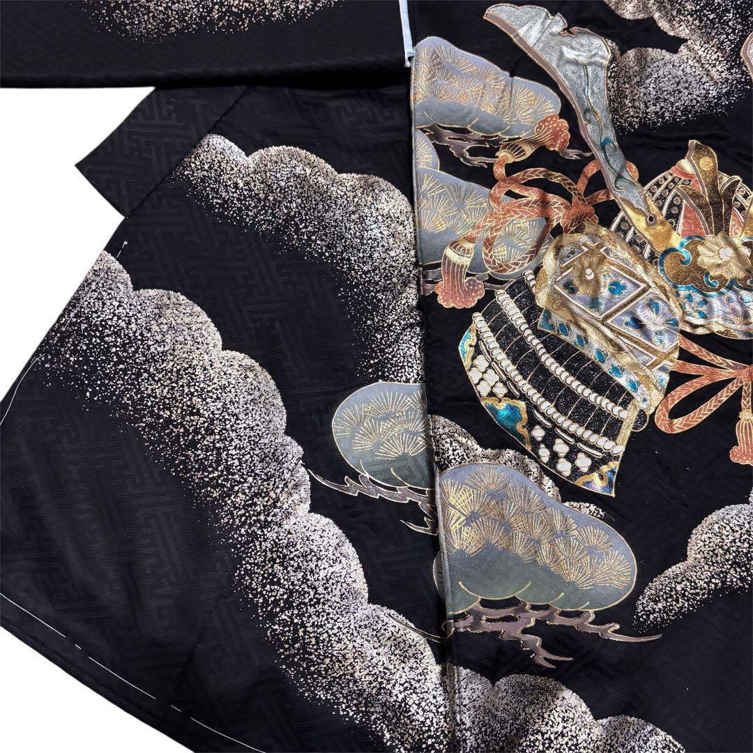 《新品 日本製 》漆黒 豪華爛漫金箔技法 お宮参り 産着 祝着 新品たとう紙付