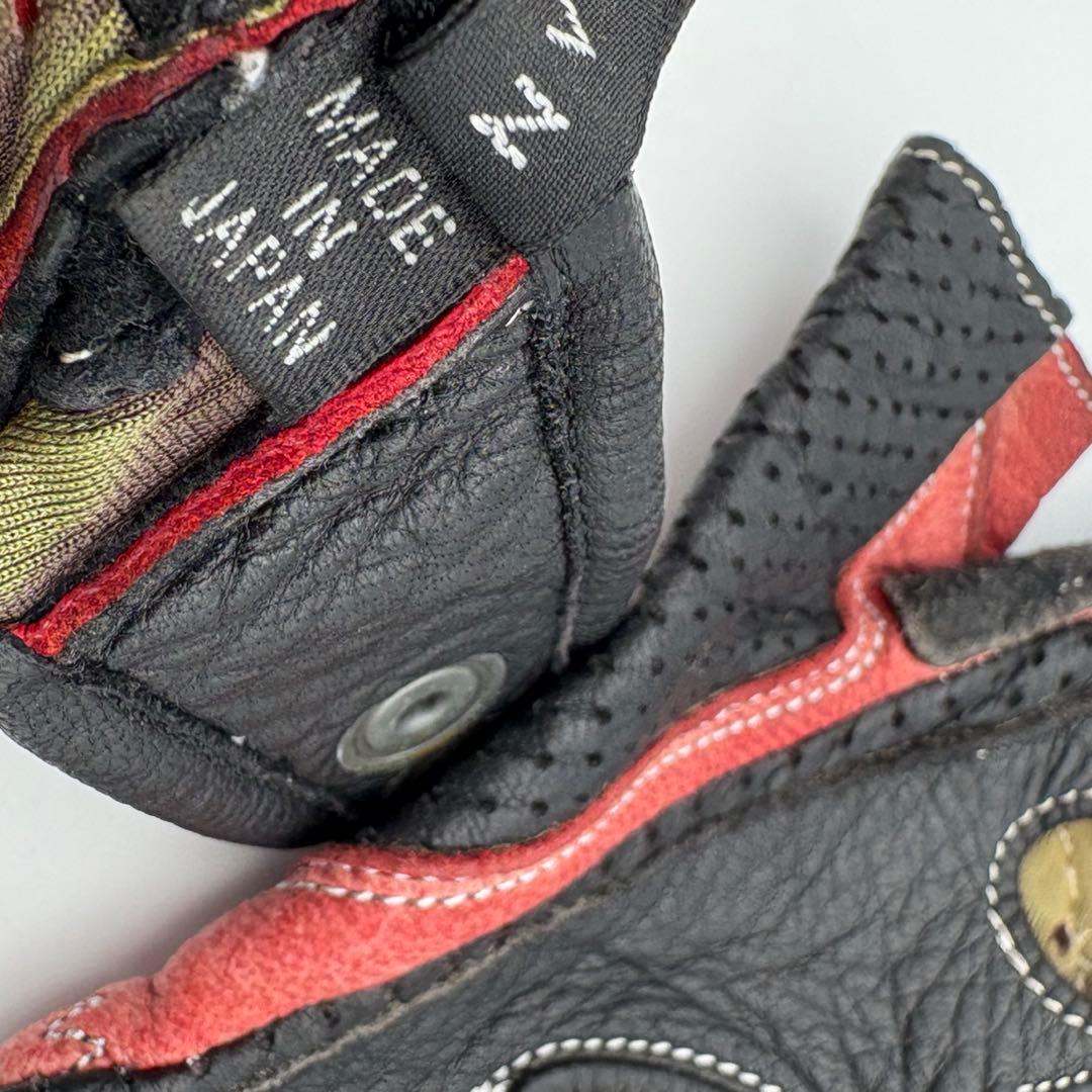 CACAZAN ドライビンググローブ DDR-071R(鹿革)ブラック×レッドL