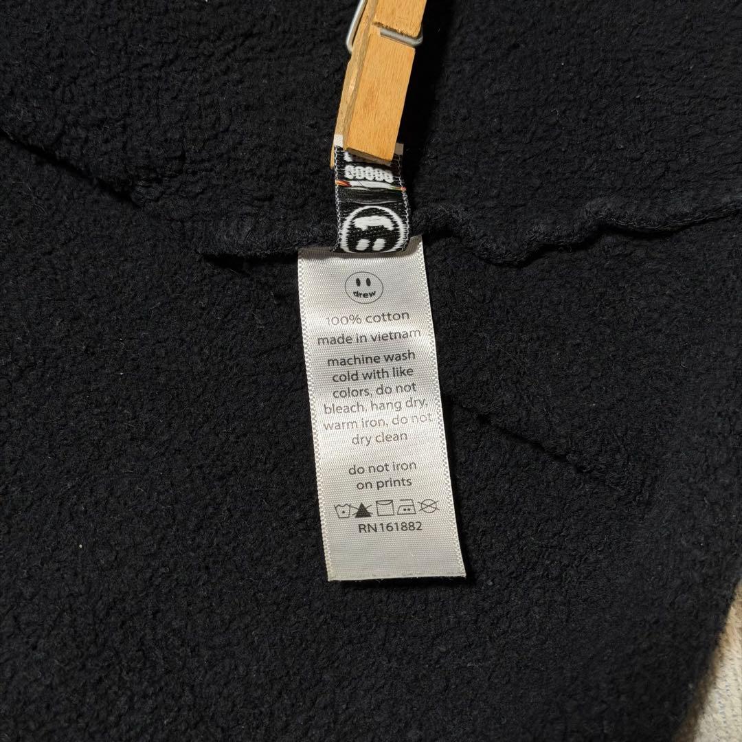 drew house スマイルロゴ パーカー S ブラック