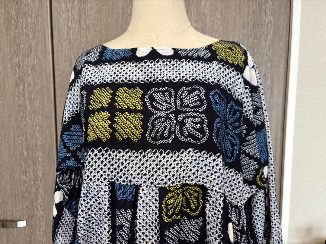 浴衣リメイク　有松絞りのワンピース