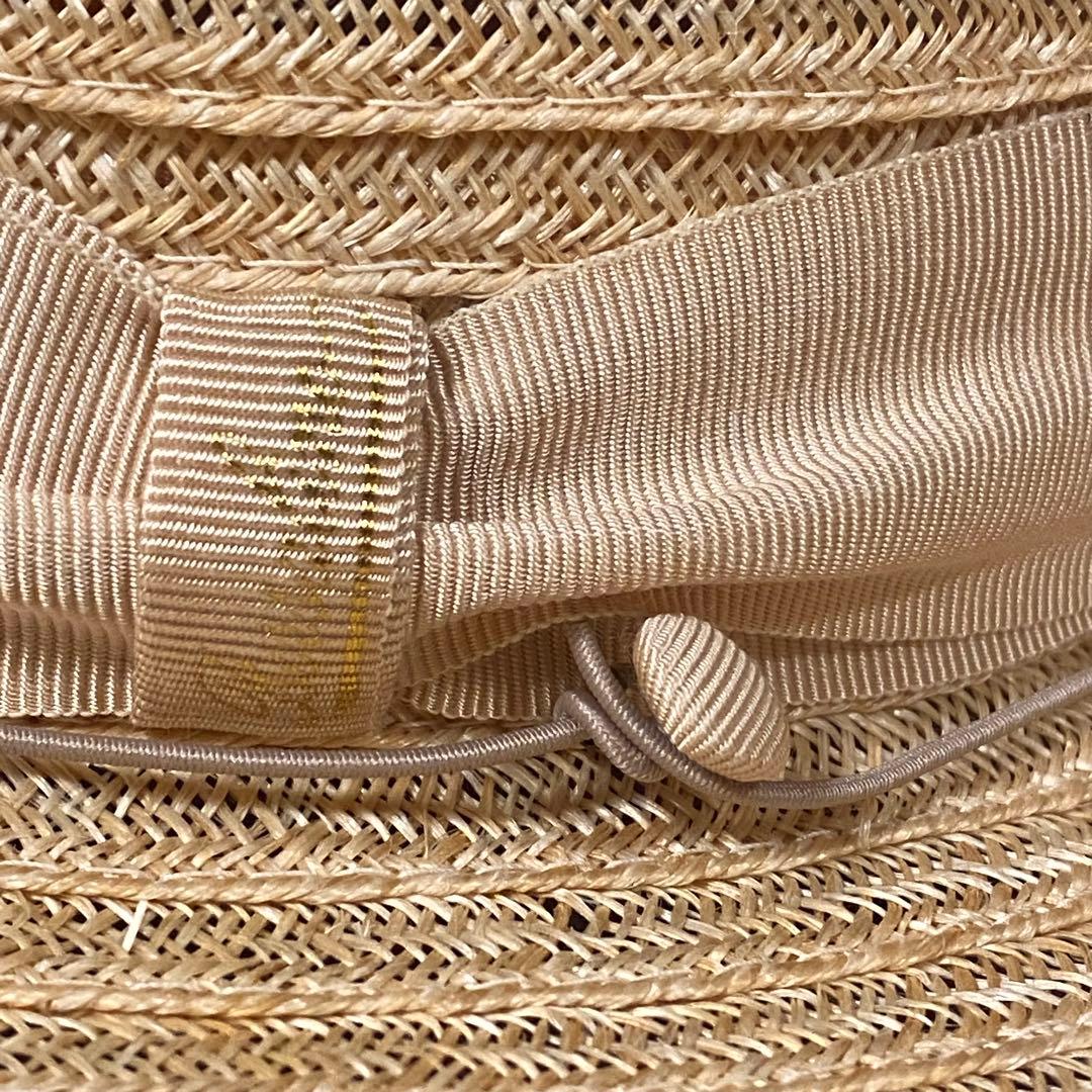 【新品 4.7万円】ボルサリーノ★女優帽★麦わら帽子★つば広★ベージュ★57cm