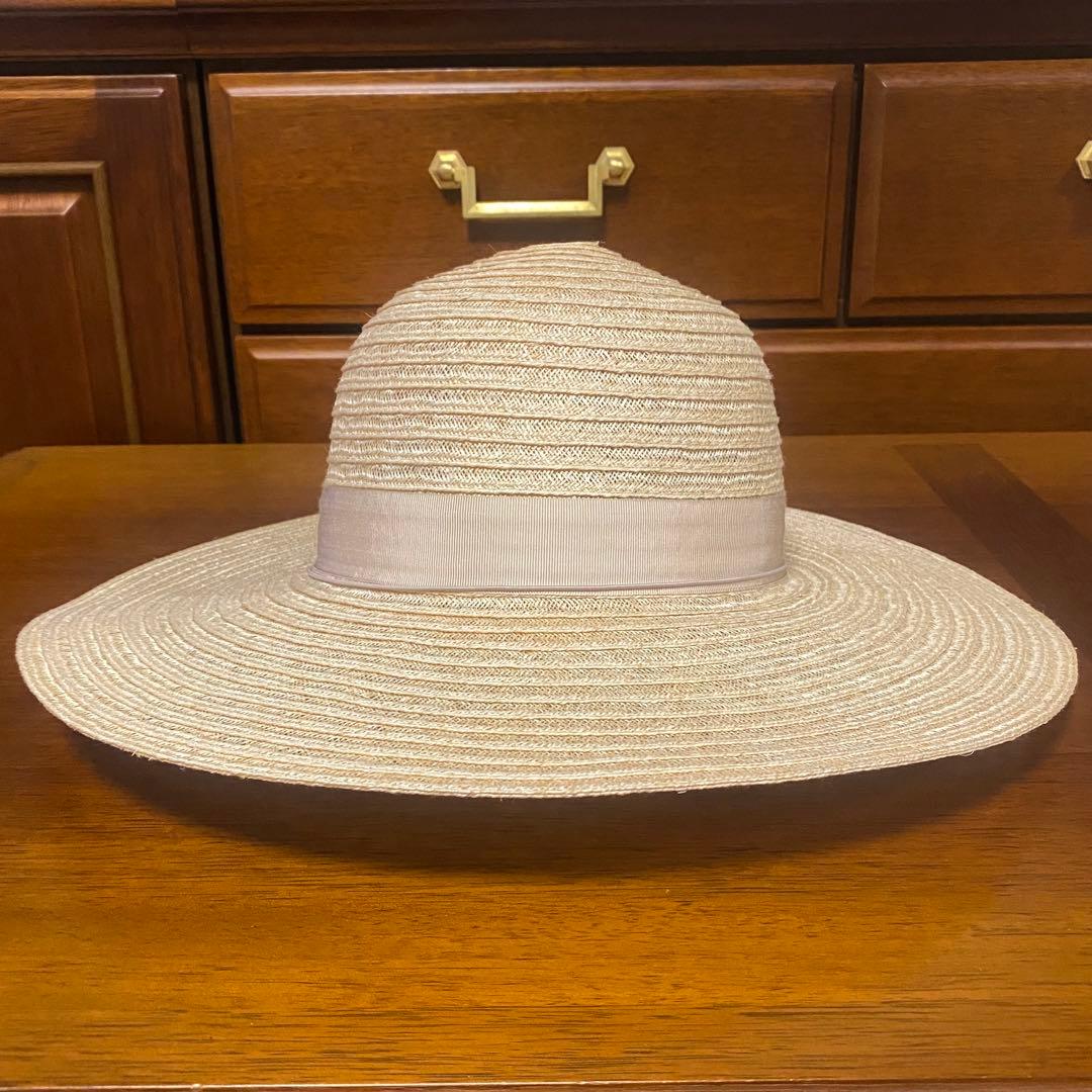 【新品 4.7万円】ボルサリーノ★女優帽★麦わら帽子★つば広★ベージュ★57cm