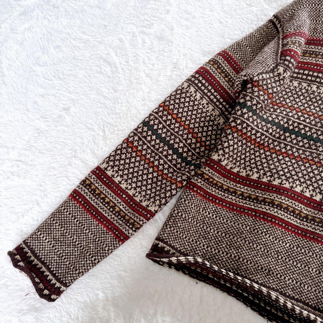 【ポロスポーツラルフローレン】ウールシルク 総柄ジップアップニットジャケット L