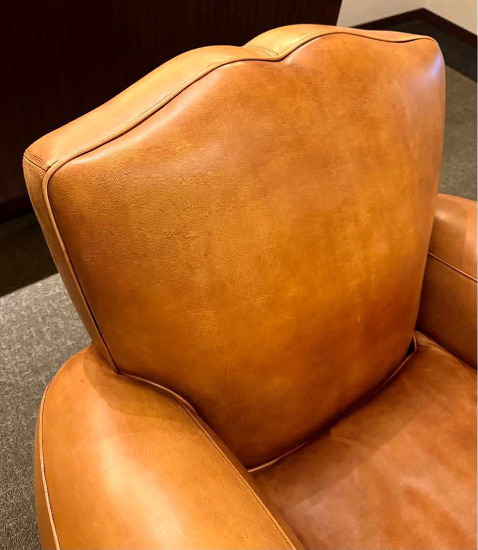 フレンチクラブチェア 本革 ヴィンテージ レザーソファ 高級 アンティーク