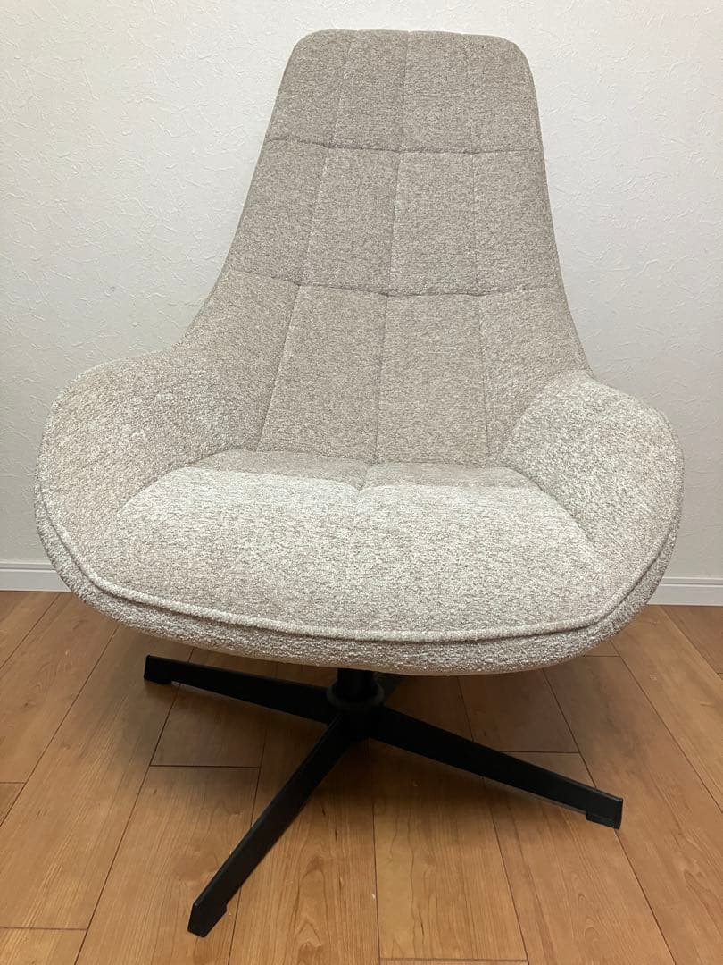 モダンデザイン ベージュファブリック 1人掛けソファ