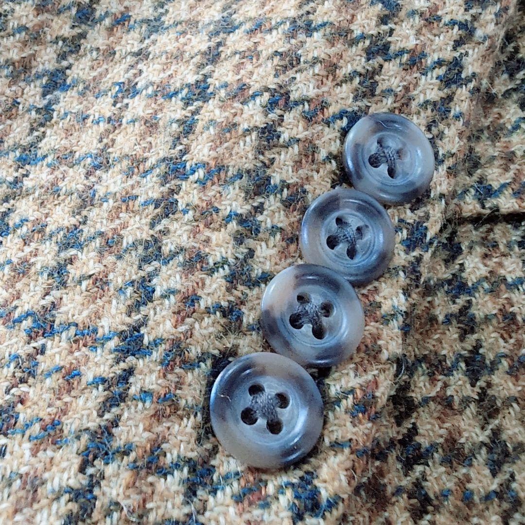 【極美品】レア　USA製　XL　ツイードジャケット　大千鳥　チェック柄　ブラウン