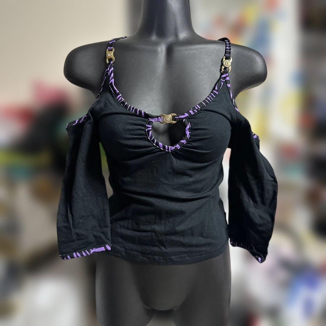 未使用　d.i.a トップス　紫　ゼブラ柄