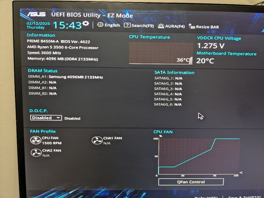 B450M-A ＋Ryzen5 3500 ＋リテールクーラー　3点