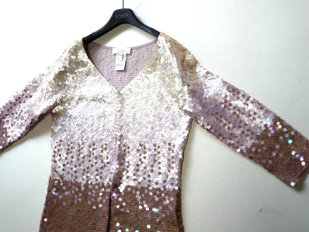 ESCADA エスカーダ 豪華スパンコール ウールカーディガン 40
