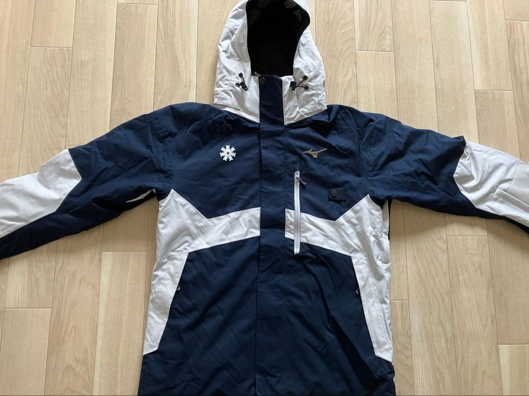 A*!様 【美品】ミズノ スキーウェア 上下セット Ｌサイズ ネイビー/ホワイト