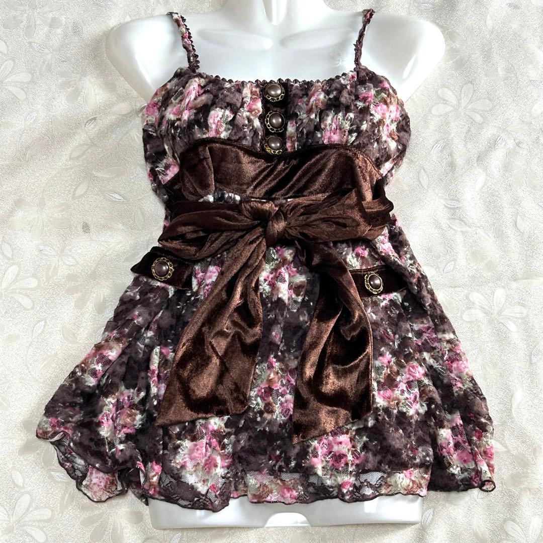 【新品】LIZ LISA 希少 00’s 花柄 ベロア キャミ トップス