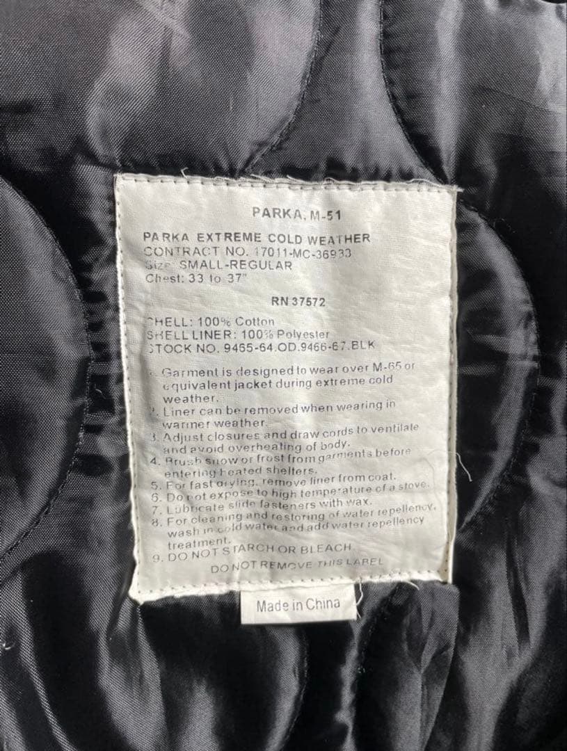 Houston 米軍M51型パーカ　モッズコート　ブラック