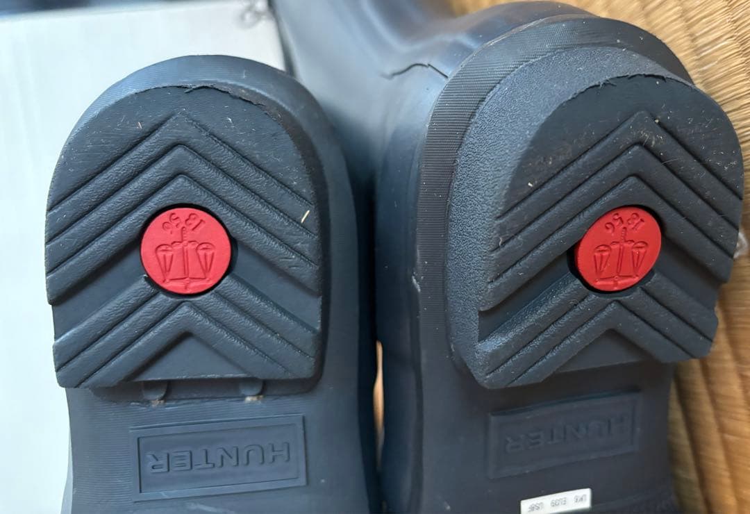 HUNTER ロングレインブーツ ネイビー バックル付き 25センチ