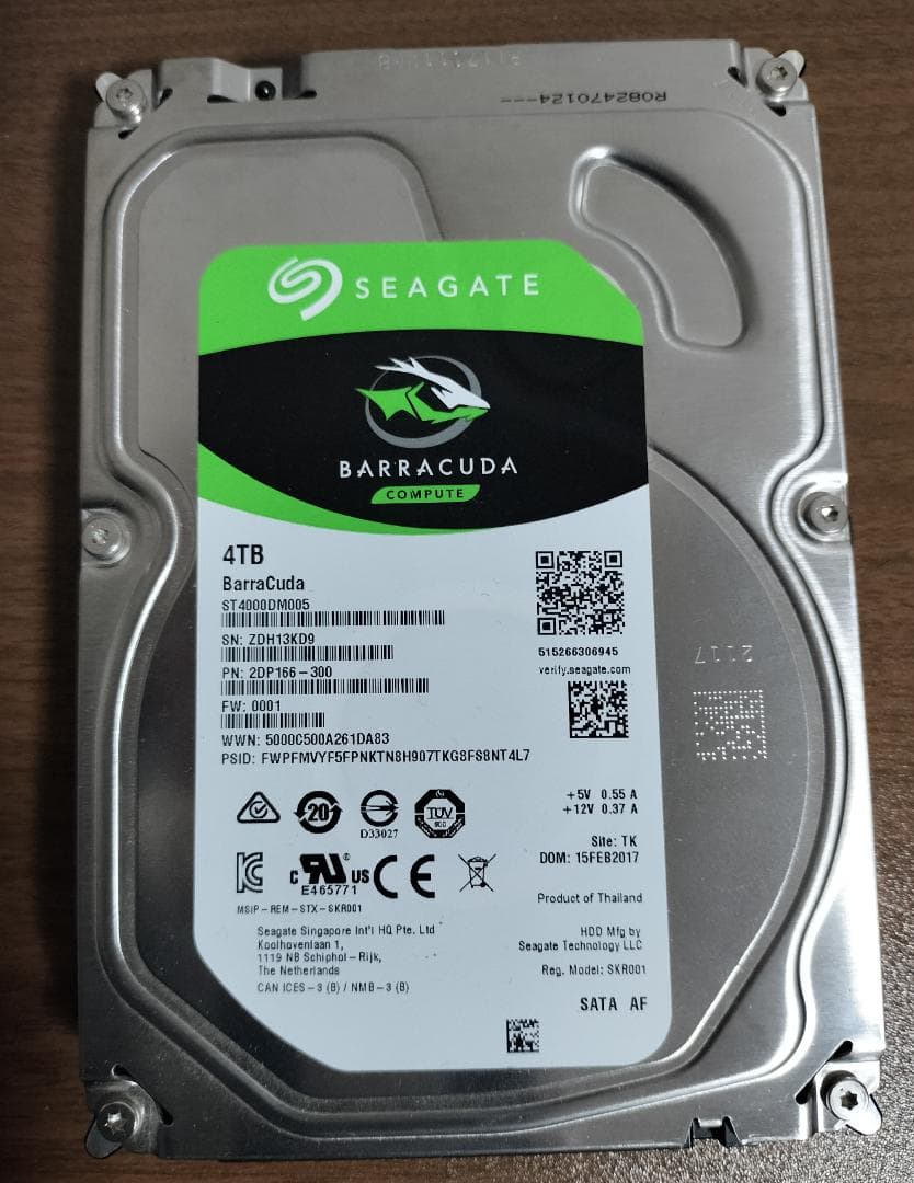 【中古】3.5インンチHDD 4TB ST4000DM005[SATA600]