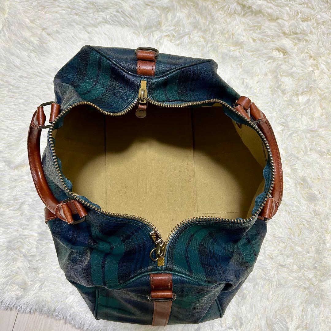 価格交渉歓迎⭐️ ポロラルフローレン　ボストンバッグ　タータンチェック　レザー　革