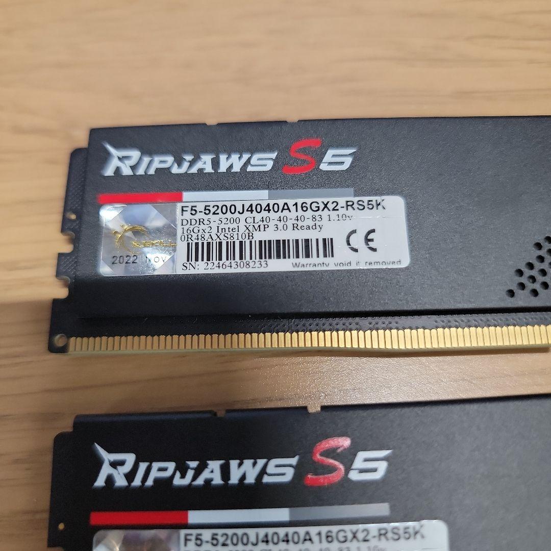 合計32G G.Skill Ripjaws S5 DDR5 5200