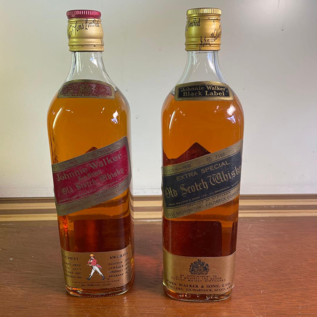 ジョニーウォーカー　黒ラベル　赤ラベル　ウイスキー特級　未開封　70年代　古酒