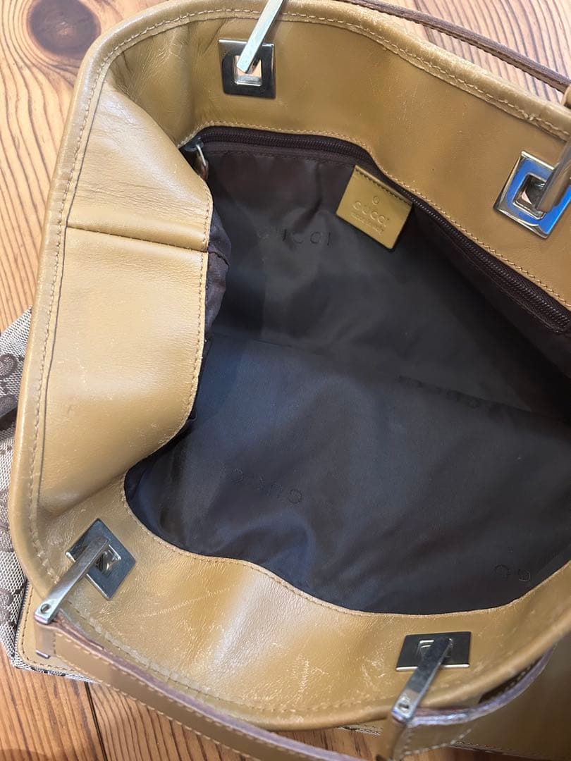 GUCCI GGパターン ハンドバッグ ベージュ