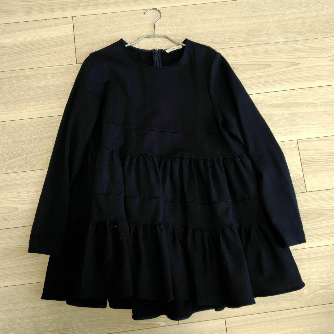 yori　ぬくぬくヘムフリルブラウス　ネイビー