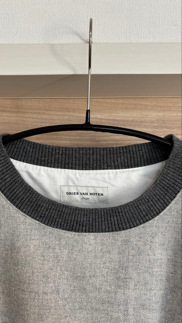 新品タグ付き　dries van noten メンズ　L レイヤードスウェット
