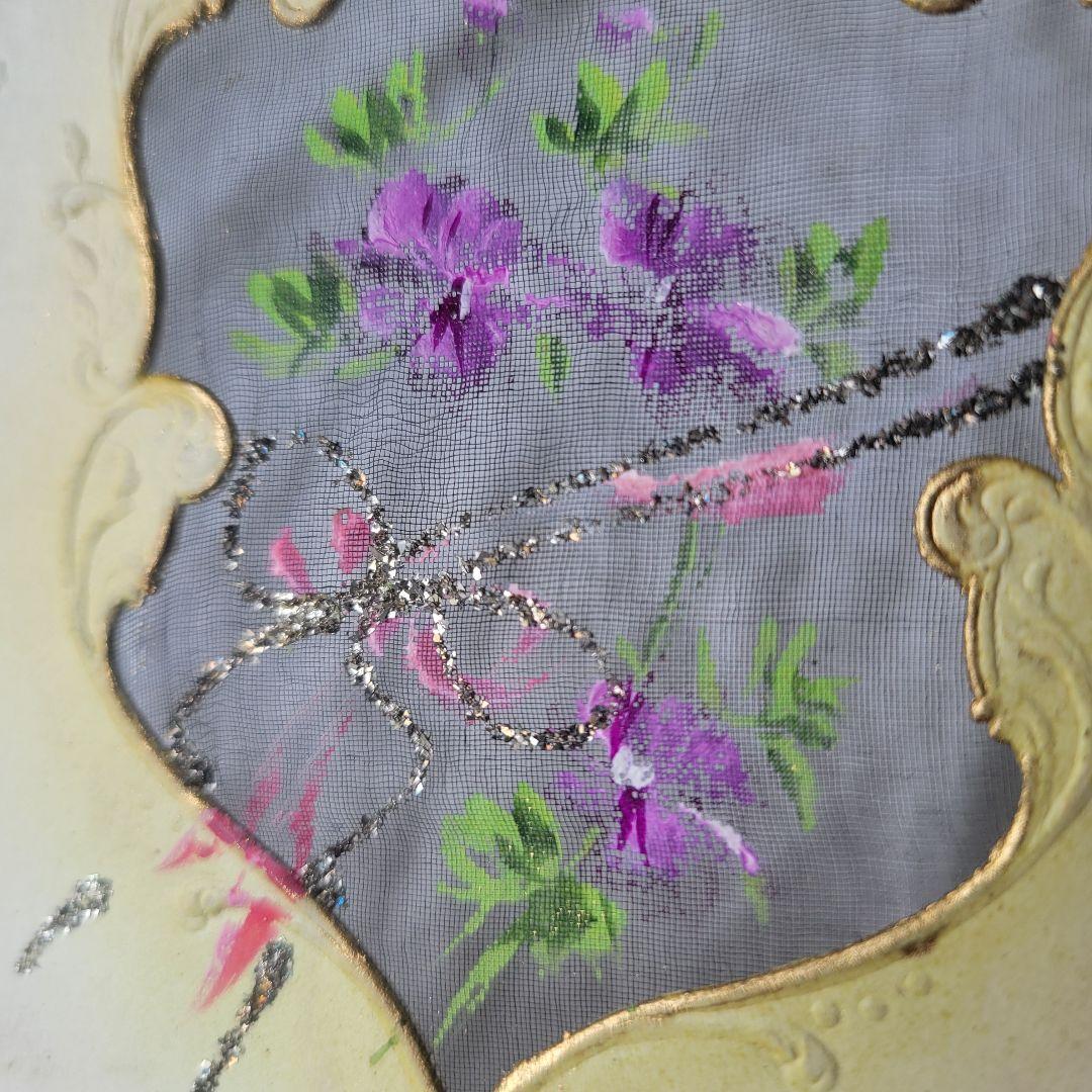 【キョン様】フランス　アンティーク　ポストカード　オーガンジー　すみれ