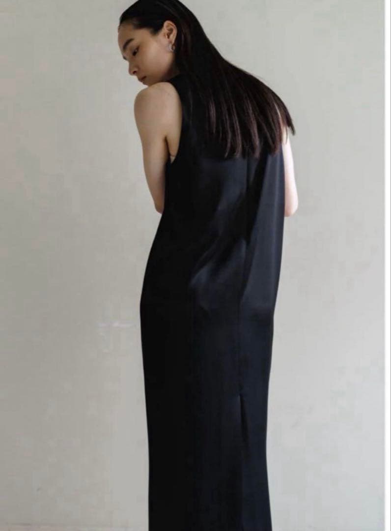 ワンピース NEAU satin tank dress dark navy
