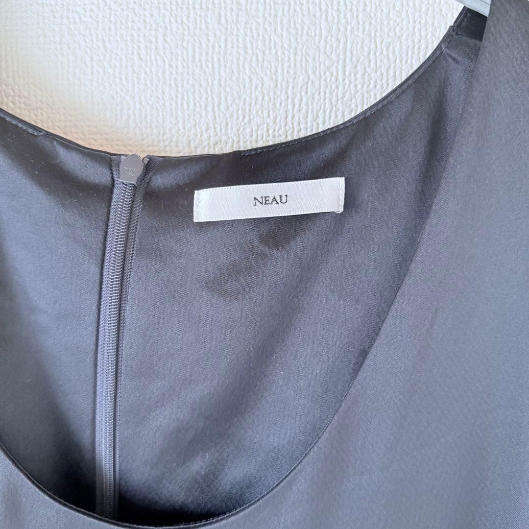 ワンピース NEAU satin tank dress dark navy