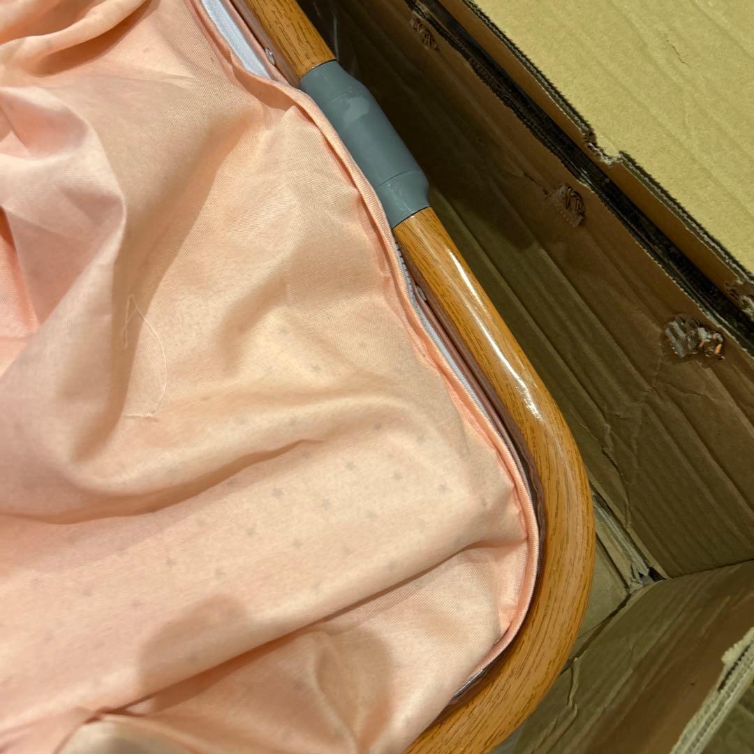 【未使用】ピンク　ベビーベッド　高さ調整　キャスター付き　蚊帳