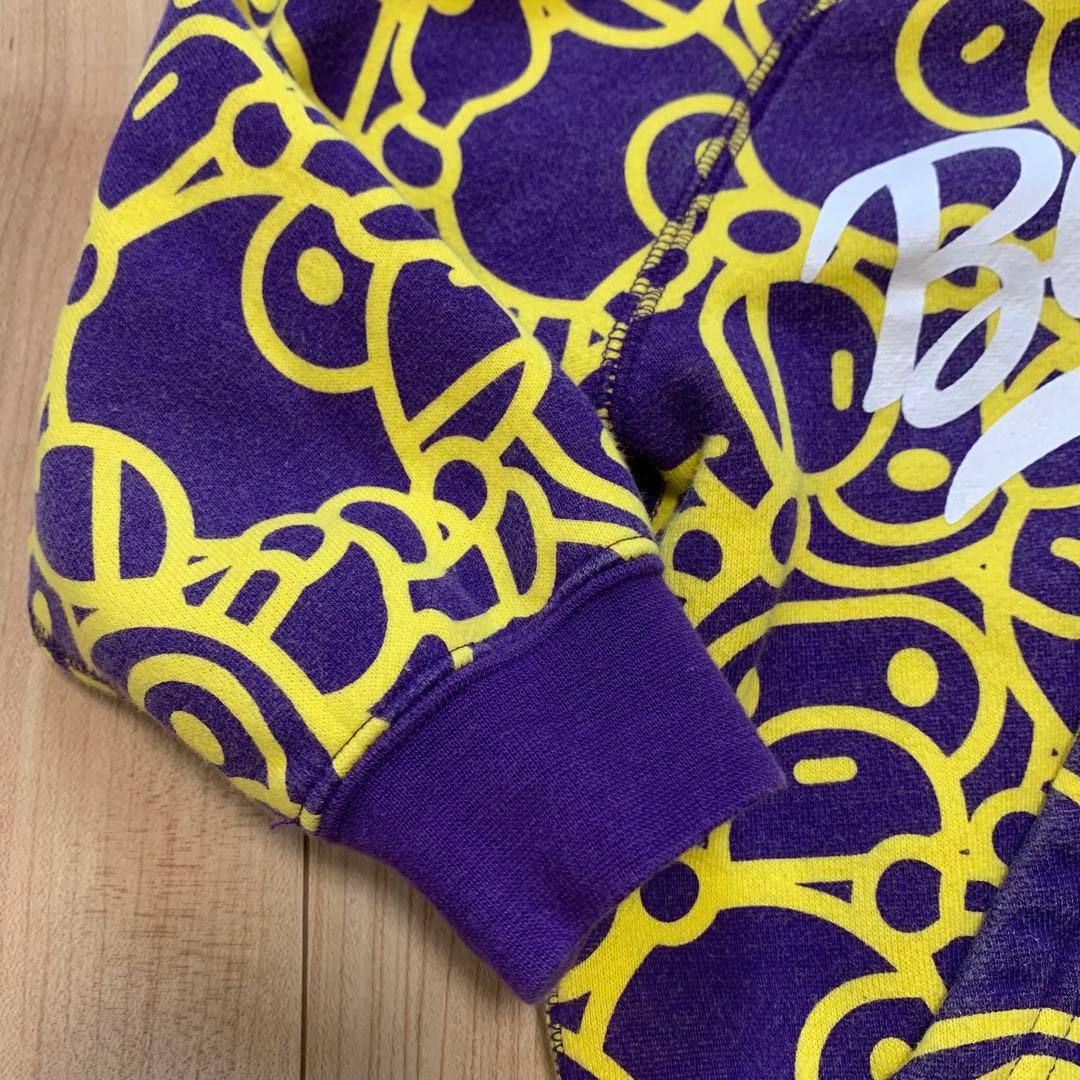 A BATHING APE パーカー パープル/イエロー 100