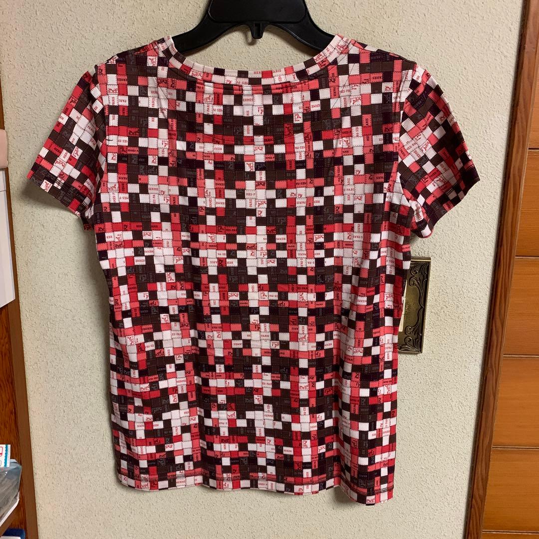 専用ですエルメス　ボルデュックリボン柄Tシャツ　34 レッド