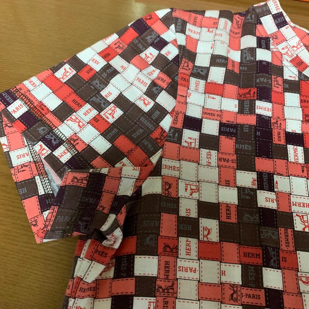 専用ですエルメス　ボルデュックリボン柄Tシャツ　34 レッド