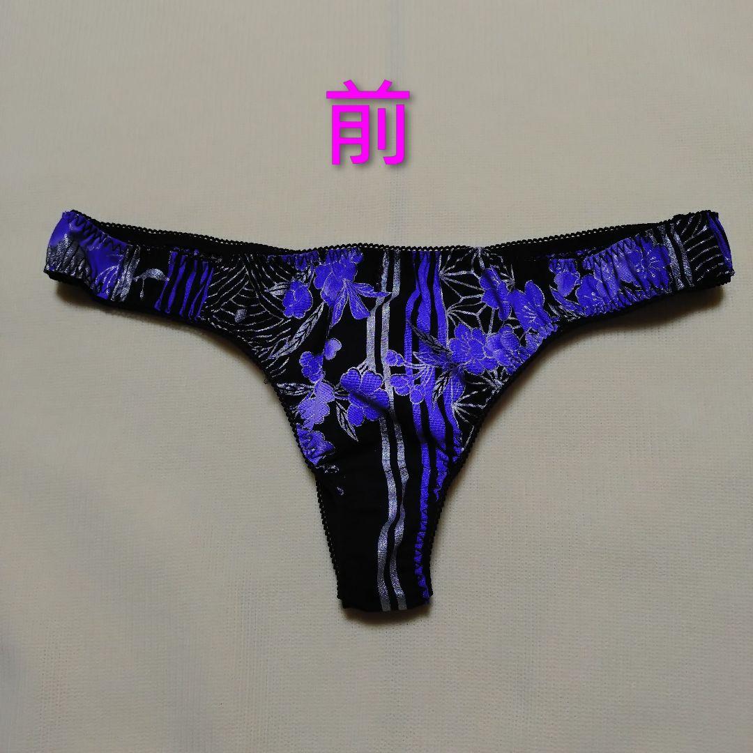 ユメ　ハンドメイド和柄ロングコルセット　Tバックショーツセット