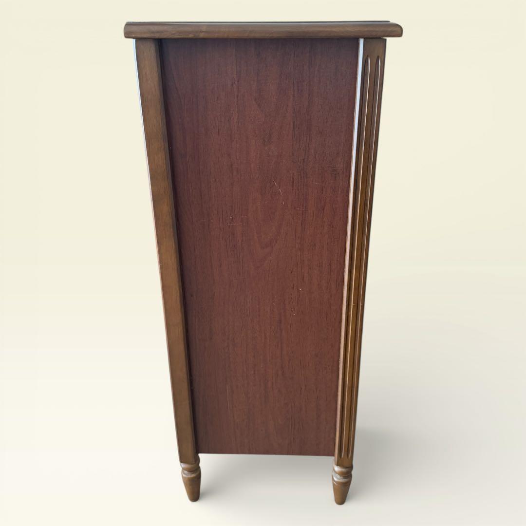 重厚感あるアンティーク調 木製 6段 チェスト スリムチェスト　飾り棚