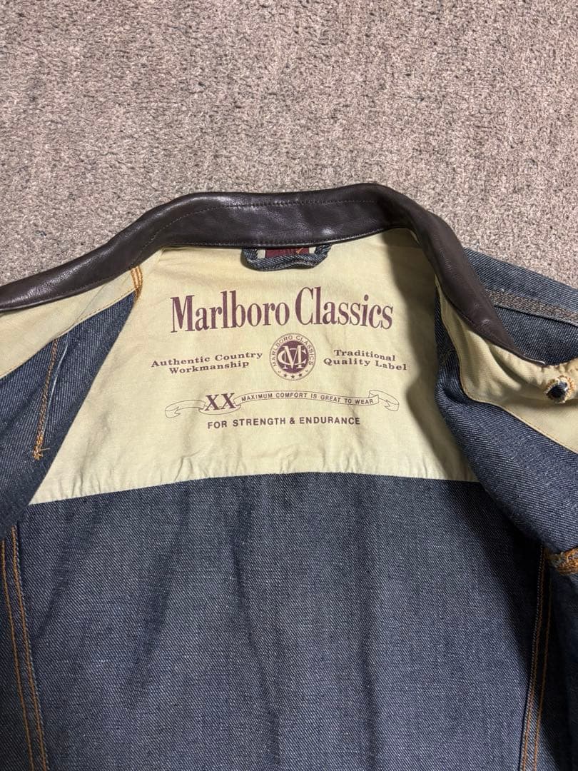 Marlboro Classics 90s 襟レザー デニムジャケット